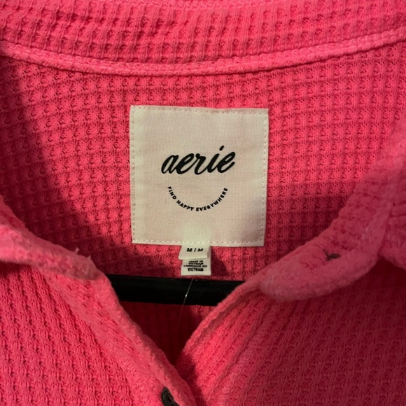 NWT Aerie Button up sweater hot pink - Picture 4 of 4